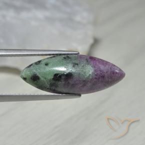 Rubino-Zoisite Multicolore naturale da 10.01 ct, Taglio marquise, Opaco