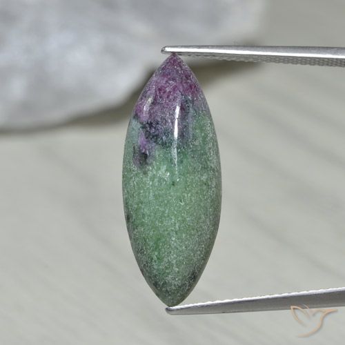 9.37ct Naturale Multicolore Rubino-Zoisite, Taglio marquise, Opaco