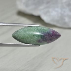 Rubino-Zoisite Multicolore naturale da 9.37 ct, Taglio marquise, Opaco