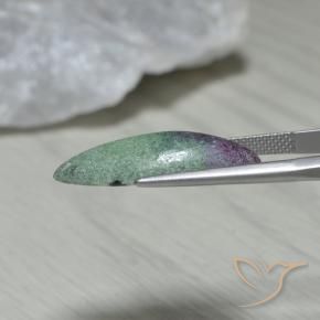 Rubino-Zoisite Multicolore naturale da 9.37 ct, Taglio marquise, Opaco