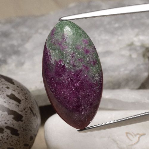 14.59ct Naturale Multicolore Rubino-Zoisite, Taglio marquise, Opaco