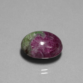 Rubino-zoisite naturale multicolore da 16,74 ct, taglio ovale, opaco