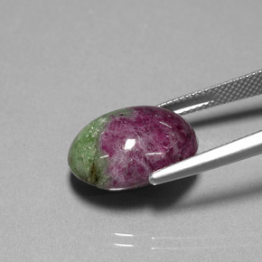 Rubino-zoisite naturale multicolore da 16,74 ct, taglio ovale, opaco