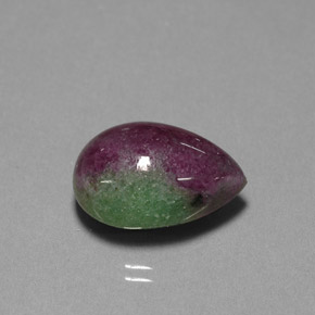 Rubino-zoisite naturale multicolore da 18,64 ct, taglio a pera, opaco