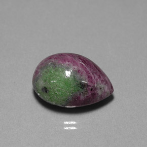 Rubino-zoisite naturale multicolore da 25,42 ct, taglio a pera, opaco
