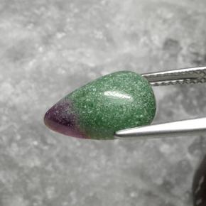 Rubino-zoisite naturale multicolore da 5,62 ct, taglio a pera, opaco