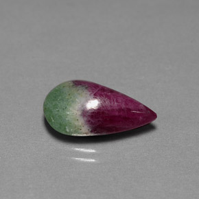 Rubino-zoisite naturale multicolore da 7,01 ct, taglio a pera, opaco