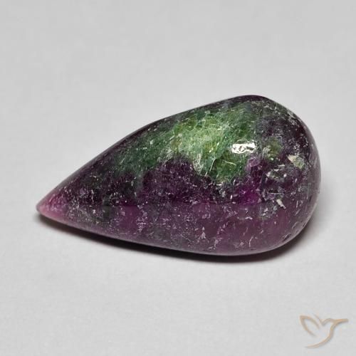 9.25ct Naturale Multicolore Rubino-Zoisite, Forma a pera, Opaco