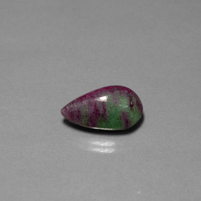 Rubino-zoisite naturale multicolore da 11,05 ct, taglio a pera, opaco