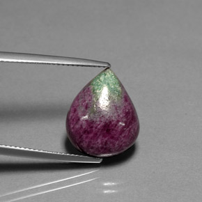 Rubino-Zoisite Multicolore naturale da 11.49 ct, Forma a pera, Opaco