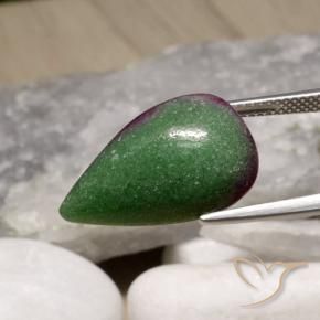 Rubino-Zoisite Multicolore naturale da 19.64 ct, Forma a pera, Opaco