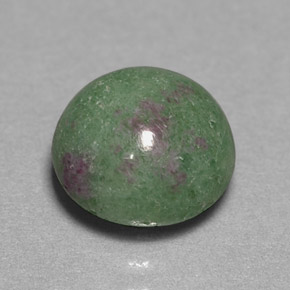 Rubino-zoisite naturale multicolore da 3,71 ct, taglio rotondo, opaco