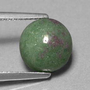 Rubino-zoisite naturale multicolore da 3,71 ct, taglio rotondo, opaco