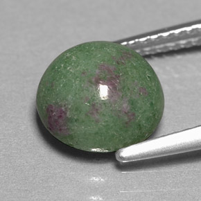 Rubino-zoisite naturale multicolore da 3,71 ct, taglio rotondo, opaco