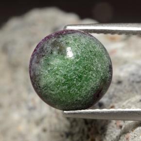 Rubino-zoisite naturale multicolore da 3,97 ct, taglio rotondo, opaco