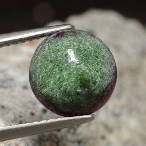 Rubino-zoisite naturale multicolore da 3,97 ct, taglio rotondo, opaco