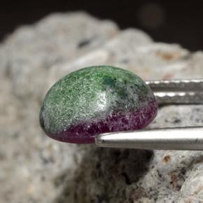 Rubino-zoisite naturale multicolore da 3,97 ct, taglio rotondo, opaco