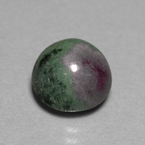 Rubino-zoisite naturale multicolore da 5,46 ct, taglio rotondo, opaco
