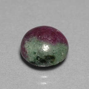 Rubino-zoisite naturale multicolore da 4,96 ct, taglio rotondo, opaco