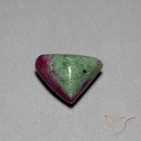 Rubino-Zoisite Multicolore naturale da 7.37 ct, Taglio trillion, Opaco