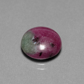 Rubino-zoisite naturale multicolore da 6,09 ct, taglio rotondo, opaco