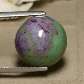 Rubino-zoisite naturale multicolore da 9,34 ct, taglio rotondo, opaco