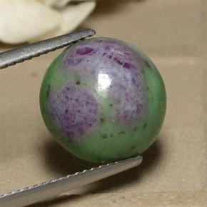 Rubino-zoisite naturale multicolore da 9,34 ct, taglio rotondo, opaco