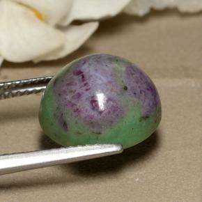 Rubino-zoisite naturale multicolore da 9,34 ct, taglio rotondo, opaco