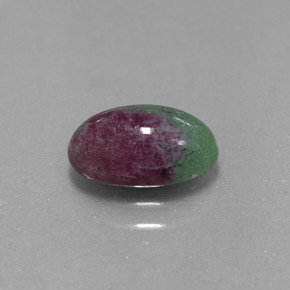 Rubino-zoisite naturale multicolore da 1,93 ct, taglio ovale, opaco