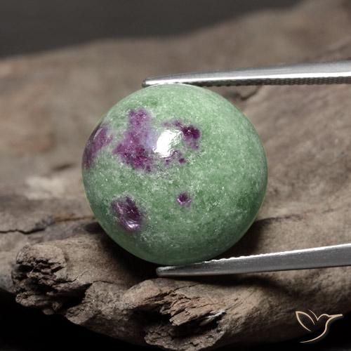 26.08ct Naturale Multicolore Rubino-Zoisite, Rotondo, Opaco