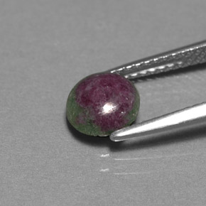 Rubino-zoisite naturale multicolore da 1,33 ct, taglio rotondo, opaco