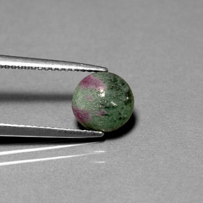 Rubino-zoisite naturale multicolore da 1,89 ct, taglio rotondo, opaco