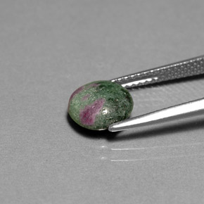 Rubino-zoisite naturale multicolore da 1,89 ct, taglio rotondo, opaco