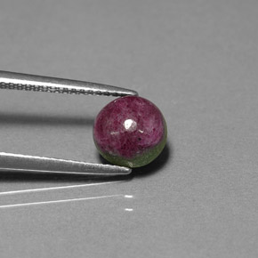 Rubino-zoisite naturale multicolore da 2,19 ct, taglio rotondo, opaco