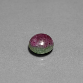 Rubino-zoisite naturale multicolore da 2,19 ct, taglio rotondo, opaco