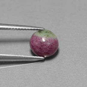 Rubino-zoisite naturale multicolore da 2,96 ct, taglio ovale, opaco