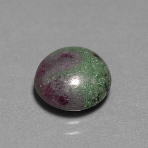 Rubino-zoisite naturale multicolore da 3,81 ct, taglio rotondo, opaco