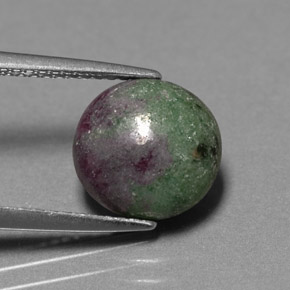 Rubino-zoisite naturale multicolore da 3,81 ct, taglio rotondo, opaco