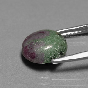 Rubino-zoisite naturale multicolore da 3,81 ct, taglio rotondo, opaco