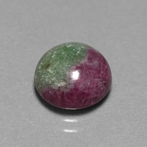 Rubino-Zoisite Multicolore naturale da 4.68 ct, Taglio rotondo, Opaco