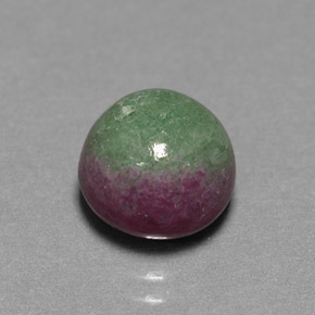 Rubino-zoisite naturale multicolore da 4,85 ct, taglio rotondo, opaco