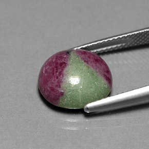 Rubino-zoisite naturale multicolore da 7,70 ct, taglio ovale, opaco