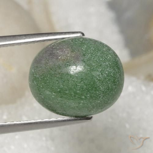 Rubino-Zoisite Verde medio naturale da 7.26 ct, Ovale, Opaco