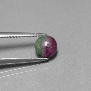Rubino-Zoisite Multicolore naturale da 1.14 ct, Taglio rotondo, Opaco