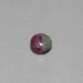 Rubino-Zoisite Multicolore naturale da 1.14 ct, Taglio rotondo, Opaco