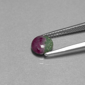 Rubino-Zoisite Multicolore naturale da 1.14 ct, Taglio rotondo, Opaco
