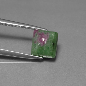 Rubino-Zoisite Multicolore naturale da 3.01 ct, Taglio a baguette, Opaco