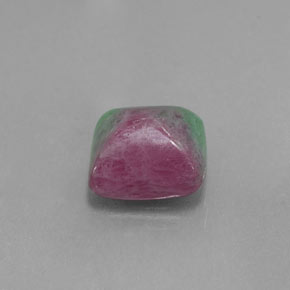 Rubino-zoisite naturale multicolore da 3,22 ct, baguette, opaco