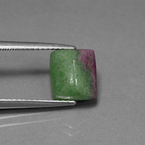 Rubino-Zoisite Multicolore naturale da 3.57 ct, Taglio a baguette, Opaco