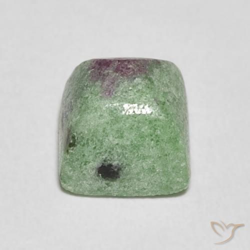 Rubino-Zoisite Multicolore naturale da 5.41 ct, Taglio a baguette, Opaco